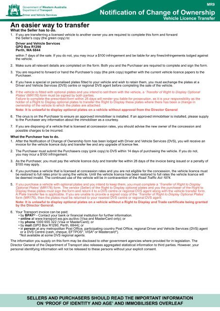 Notification Of Change Of Ownership Department Of Transport notification-of-change-of-ownership-department-of-transport
