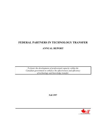 FEDERAL PARTNERS IN TECHNOLOGY TRANSFER