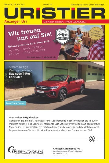 20.2022 Uristier – Der Urner Gratisanzeiger