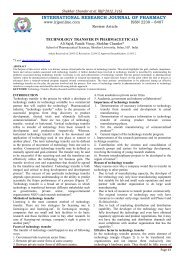 technology transfer in pharmaceuticals - International Research ...