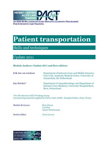 Patient transportation - PACT - ESICM