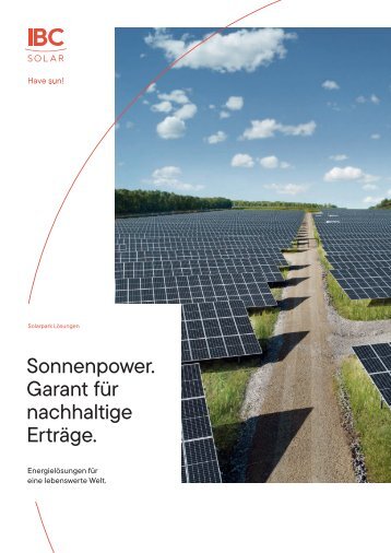 Sonnenpower. Garant für nachhaltige Erträge.