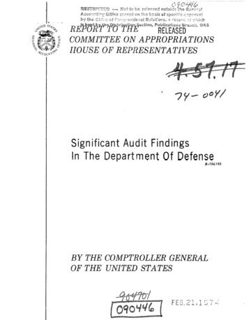 View Report (PDF, 90 pages) - US Government Accountability Office