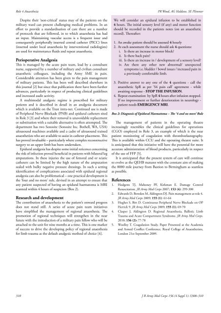 Defence Anaesthesia - Journal of the Royal Army Medical Corps