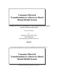 Consumer-Directed Transformation to a Recovery-Based Mental ...