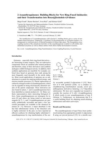 2-Azaanthraquinones - Verlag der Zeitschrift für Naturforschung