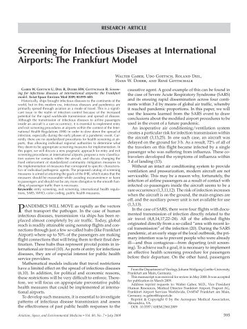 Screening for Infectious Diseases at International Airports - EAGOSH!