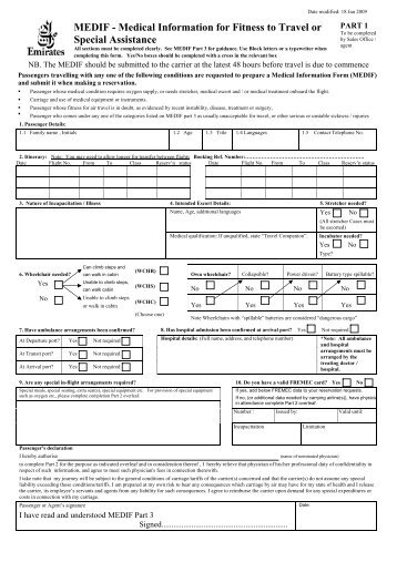This is an example of a MEDIF form, which you may need when flying with a disability