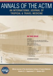 AN INTERNATIONAL JOURNAL OF TROPICAL & TRAVEL MEDICINE