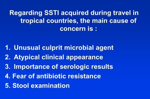 Dermatologie du voyageur - Infectiologie