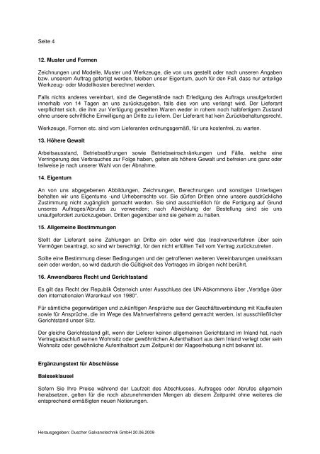 Einkaufsbedingungen - bei DGT Duscher Galvanotechnik GmbH