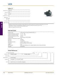 UCK 1/7 Standard Data Order Reference - Johnson Electric