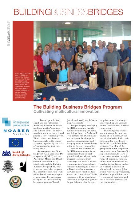 The Building Business Bridges Program Cultivating multicultural ...