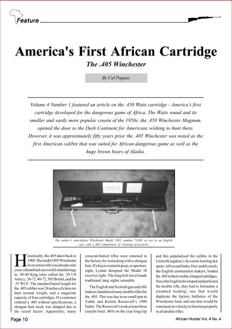 America's First African Cartridge Feature - HuntNetwork