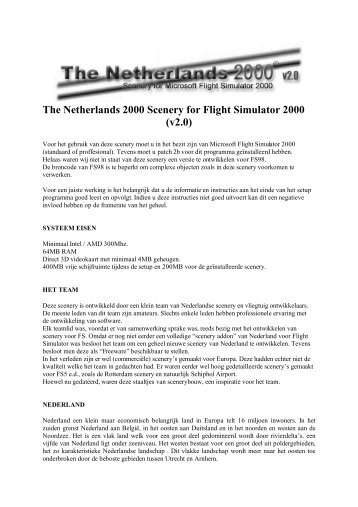 The Netherlands 2000 Scenery for Flight Simulator ... - Nl-2000.com
