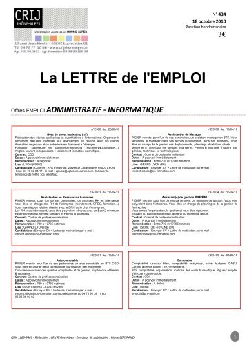 La LETTRE de l'EMPLOI - Accueil