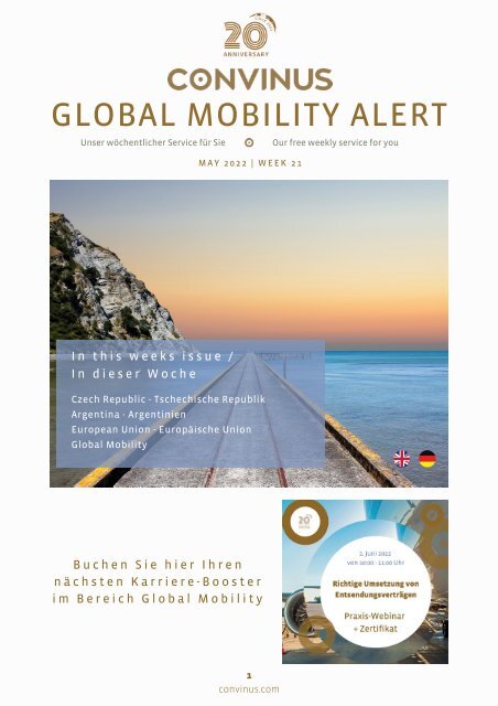 CONVINUS Global Mobility Alert Week 21.2022