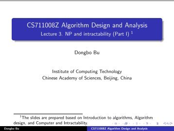 CS711008Z Algorithm Design and Analysis - Lecture 3. NP and ...