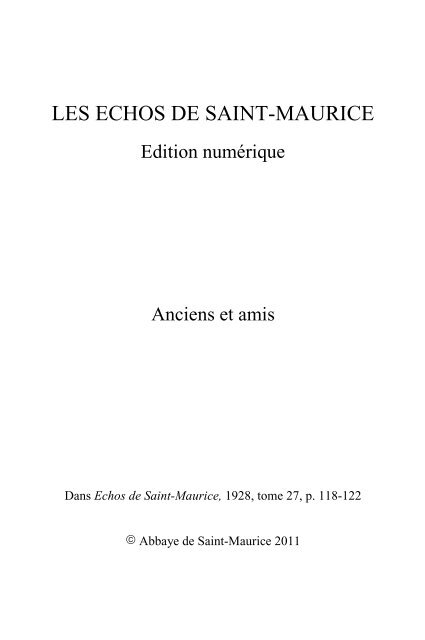 ESM 1928, T. 27, p. 118-122 - Archives historiques de l'abbaye de ...