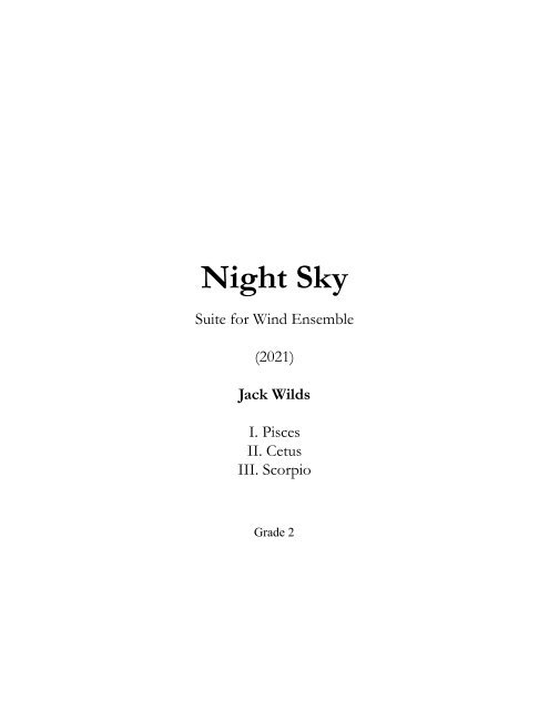Night Sky Full Score (2022)