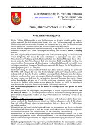 Gemeinde-Infos zum Jahreswechsel - St. Veit im Pongau