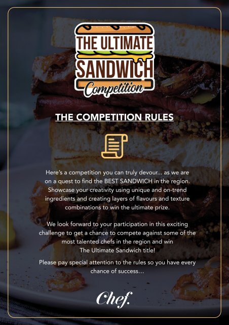 The Ultimate Sandwich Competition Rules