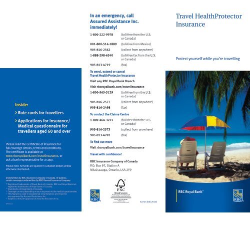 travel health protector insurance rbc