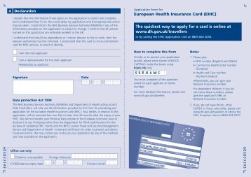 EHIC application form