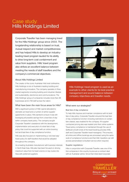 Case study: Hills Holdings Limited - Corporate Traveller