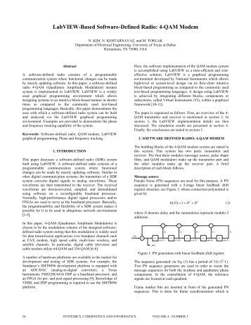 LabVIEW-Based Software-Defined Radio: 4-QAM Modem