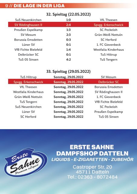 Stimberg-Echo Ausgabe 04_2022 - ESV 1916 - Delbrücker SC am 29.05.2022 - Westfalenliga 1