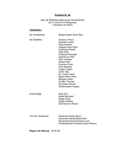 Sitzungsprotokoll - Umweltliste Breisach
