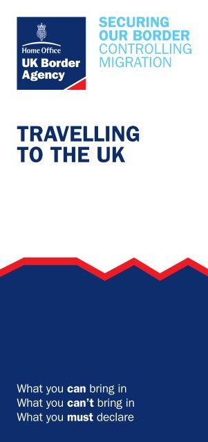 Notice 1 - Travelling to the UK - HM Revenue & Customs