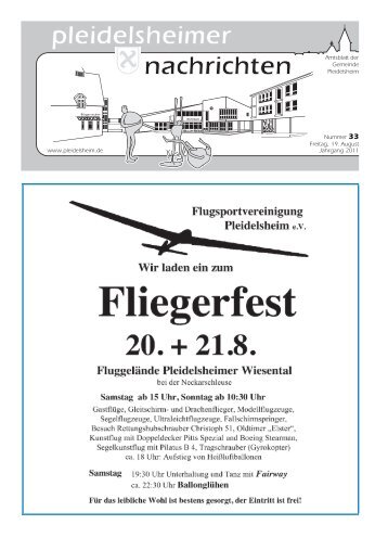 Mitteilungsblatt KW 33 - Gemeinde Pleidelsheim