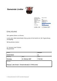 Sitzungsvorlage - Gemeinde Lindlar
