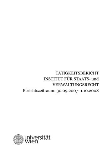 Tätigkeitsbericht 2007/2008 - Institut für Staats- und ...