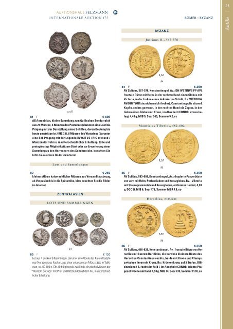 175. Auktion Numismatik