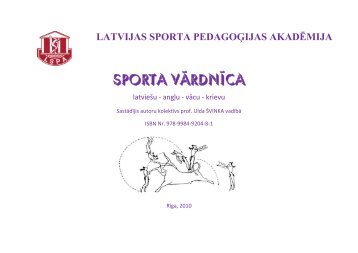 SPORTA VĀRDNĪCA - Latvijas Sporta pedagoģijas akadēmija