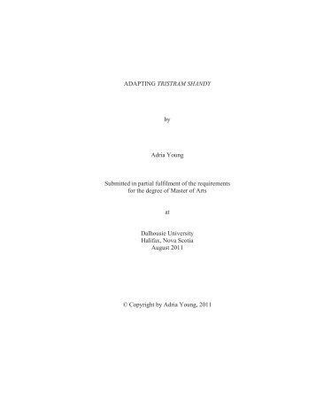ADAPTING TRISTRAM SHANDY by Adria Young Submitted in ...