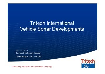 Tritech International Vehicle Sonar Developments - Oceanology ...