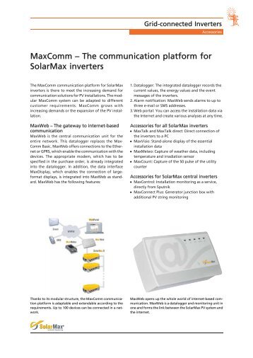 The communication platform for SolarMax inverters - Tritec