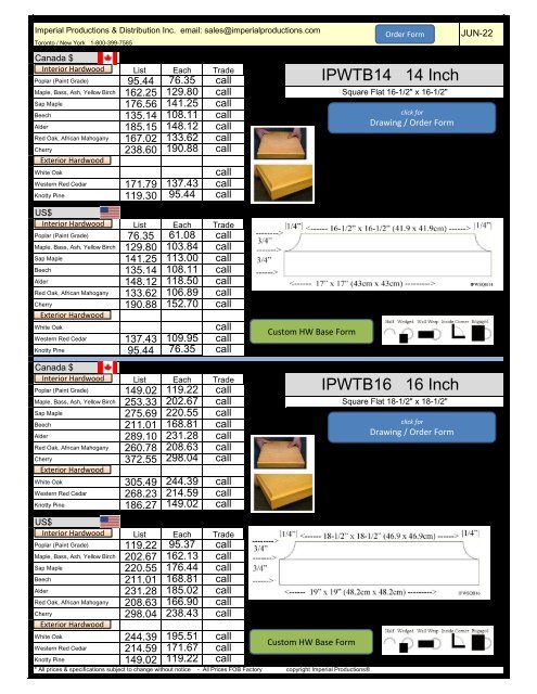 IMPERIAL COLUMN BASES TRADE CATALOG