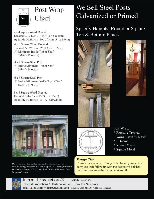 IMPERIAL COLUMN BASES TRADE CATALOG