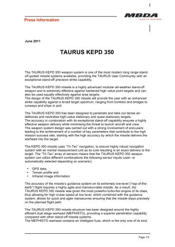 TAURUS KEPD 350 - MBDA