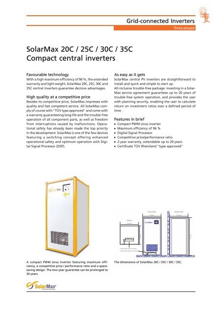 SolarMax 20C / 25C / 30C / 35C Compact central inverters - Tritec