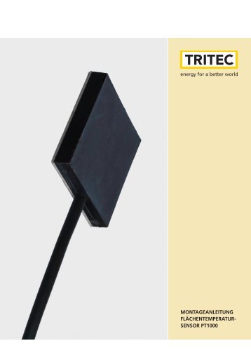 Montageanleitung Flächentemperatursensor Pt1000 - Tritec-Energy