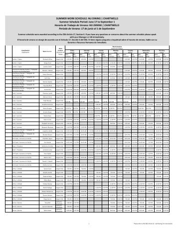 SUMMER SCHEDULES 2022