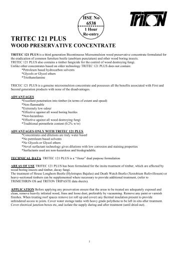 tritec 121 plus wood preservative concentrate - Triton