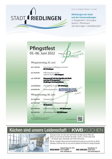 Amtliches Mitteilungsblatt Riedlingen 01.06.2022