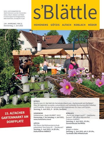 s'Blättle Nr. 22 - Do, 2. Juni 2022